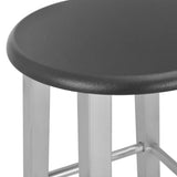 NNEVL Bar Stools 2 pcs Silver MDF