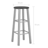 NNEVL Bar Stools 2 pcs Silver MDF