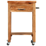 NNEVL Kitchen Trolley 58x58x89 cm Solid Acacia Wood
