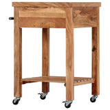 NNEVL Kitchen Trolley 58x58x89 cm Solid Acacia Wood