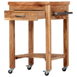 NNEVL Kitchen Trolley 58x58x89 cm Solid Acacia Wood