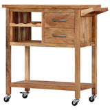 NNEVL Kitchen Trolley 80x45x91 cm Solid Acacia Wood