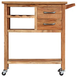 NNEVL Kitchen Trolley 80x45x91 cm Solid Acacia Wood