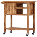 NNEVL Kitchen Trolley 80x45x91 cm Solid Acacia Wood