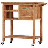 NNEVL Kitchen Trolley 80x45x91 cm Solid Acacia Wood