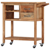 NNEVL Kitchen Trolley 80x45x91 cm Solid Acacia Wood