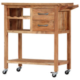 NNEVL Kitchen Trolley 80x45x91 cm Solid Acacia Wood