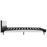 NNEVL Bed Frame White and Black Faux Leather 137x187 cm Double Size
