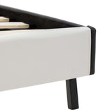 NNEVL Bed Frame White and Black Faux Leather 137x187 cm Double Size