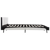 NNEVL Bed Frame White and Black Faux Leather 153x203 cm Queen Size