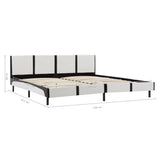 NNEVL Bed Frame White and Black Faux Leather 153x203 cm Queen Size