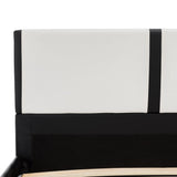 NNEVL Bed Frame White and Black Faux Leather 183x203 cm King Size