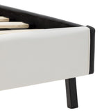 NNEVL Bed Frame White and Black Faux Leather 183x203 cm King Size