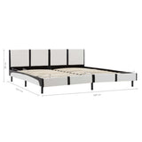 NNEVL Bed Frame White and Black Faux Leather 183x203 cm King Size