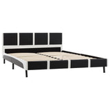 NNEVL Bed Frame Black and White Faux Leather 137x187 cm Double Size