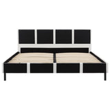 NNEVL Bed Frame Black and White Faux Leather 137x187 cm Double Size