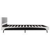 NNEVL Bed Frame Black and White Faux Leather 137x187 cm Double Size