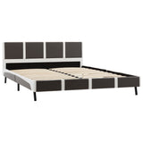 NNEVL Bed Frame Grey and White Faux Leather 106x203 cm King Single Size