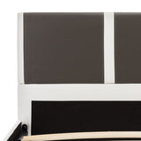 NNEVL Bed Frame Grey and White Faux Leather 106x203 cm King Single Size