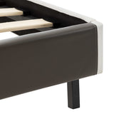 NNEVL Bed Frame Grey and White Faux Leather 106x203 cm King Single Size