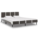 NNEVL Bed Frame Grey and White Faux Leather 153x203 cm Queen Size