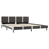 NNEVL Bed Frame Grey and White Faux Leather 153x203 cm Queen Size