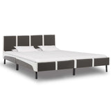 NNEVL Bed Frame Grey and White Faux Leather 183x203 cm King Size