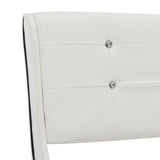 NNEVL Bed Frame White Faux Leather 106x203 cm King Single Size