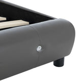 NNEVL Bed Frame Grey Faux Leather 137x187 cm Double Size