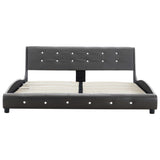 NNEVL Bed Frame Grey Faux Leather 153x203 cm Queen Size