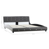 NNEVL Bed Frame Grey Faux Leather 153x203 cm Queen Size