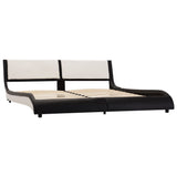 NNEVL Bed Frame Black and White Faux Leather 153x203 cm Queen Size