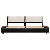 NNEVL Bed Frame Black and White Faux Leather 153x203 cm Queen Size