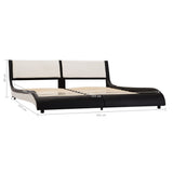 NNEVL Bed Frame Black and White Faux Leather 153x203 cm Queen Size