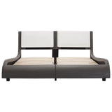NNEVL Bed Frame Grey and White Faux Leather 137x187 cm Double Size