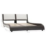 NNEVL Bed Frame Grey and White Faux Leather 137x187 cm Double Size