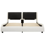 NNEVL Bed Frame White and Black Faux Leather 106x203 cm King Single Size