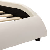 NNEVL Bed Frame White and Black Faux Leather 106x203 cm King Single Size