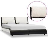 NNEVL Bed Frame Black and White Faux Leather 106x203 cm King Single Size