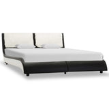 NNEVL Bed Frame Black and White Faux Leather 106x203 cm King Single Size