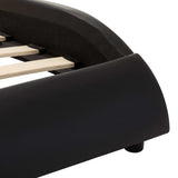 NNEVL Bed Frame Black and White Faux Leather 106x203 cm King Single Size