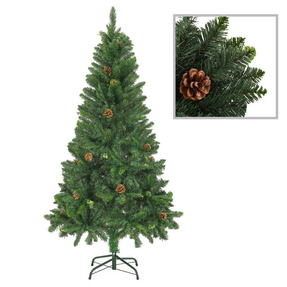 NNEVL Artificial Christmas Tree with Pine Cones Green 150 cm