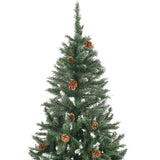 NNEVL Artificial Christmas Tree with Pine Cones and White Glitter 180 cm