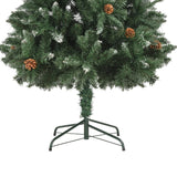NNEVL Artificial Christmas Tree with Pine Cones and White Glitter 180 cm
