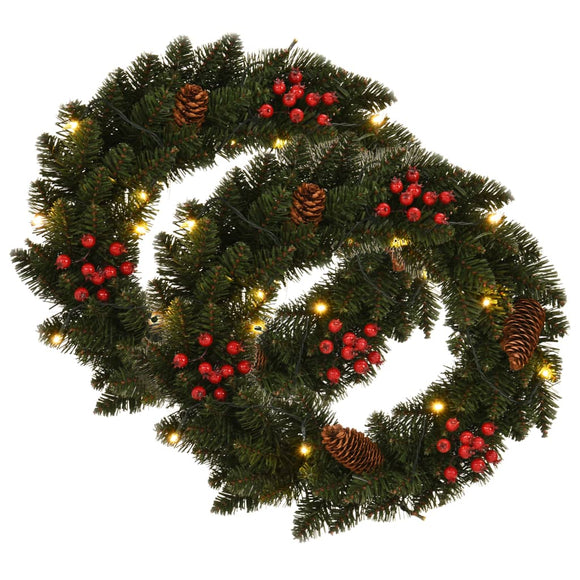 NNEVL Christmas Wreaths 2 pcs with Decoration Green 45 cm