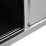 NNEVL Work Table with Sliding Doors 120x50x(95-97) cm Stainless Steel