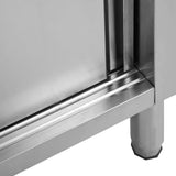 NNEVL Work Table with Sliding Doors 120x50x(95-97) cm Stainless Steel