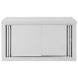 NNEVL Kitchen Wall Cabinet with Sliding Doors 90x40x50 cm Stainless Steel