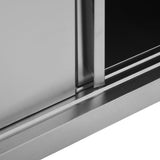 NNEVL Kitchen Wall Cabinet with Sliding Doors 90x40x50 cm Stainless Steel