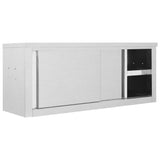 NNEVL Kitchen Wall Cabinet with Sliding Doors 120x40x50 cm Stainless Steel